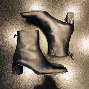 stuart weitzman instep leather zip booties